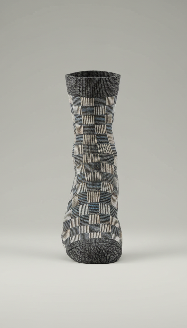 Soft Steel patterned dress sock