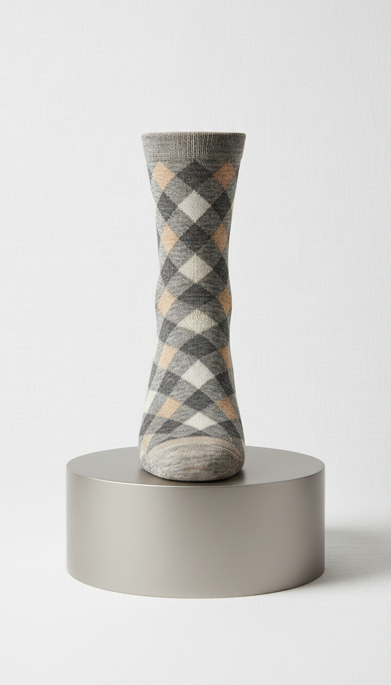 Oat Silk Patterned Dress Sock